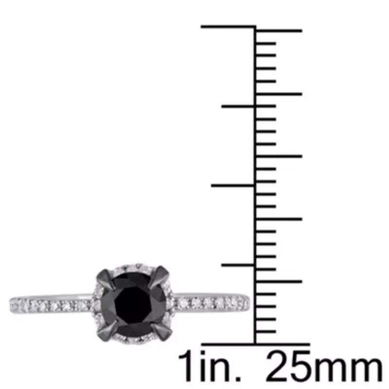 Black & White Diamond Ring 10k Gold