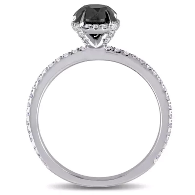 Black & White Diamond Ring 10k Gold