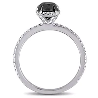 Black & White Diamond Ring 10k Gold