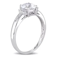 Diamond Accent & White Topaz Ring 10k Gold