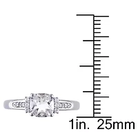 Diamond Accent & White Topaz Ring 10k Gold
