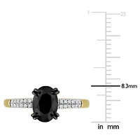 Black & White Diamond Ring 14k Yellow Gold