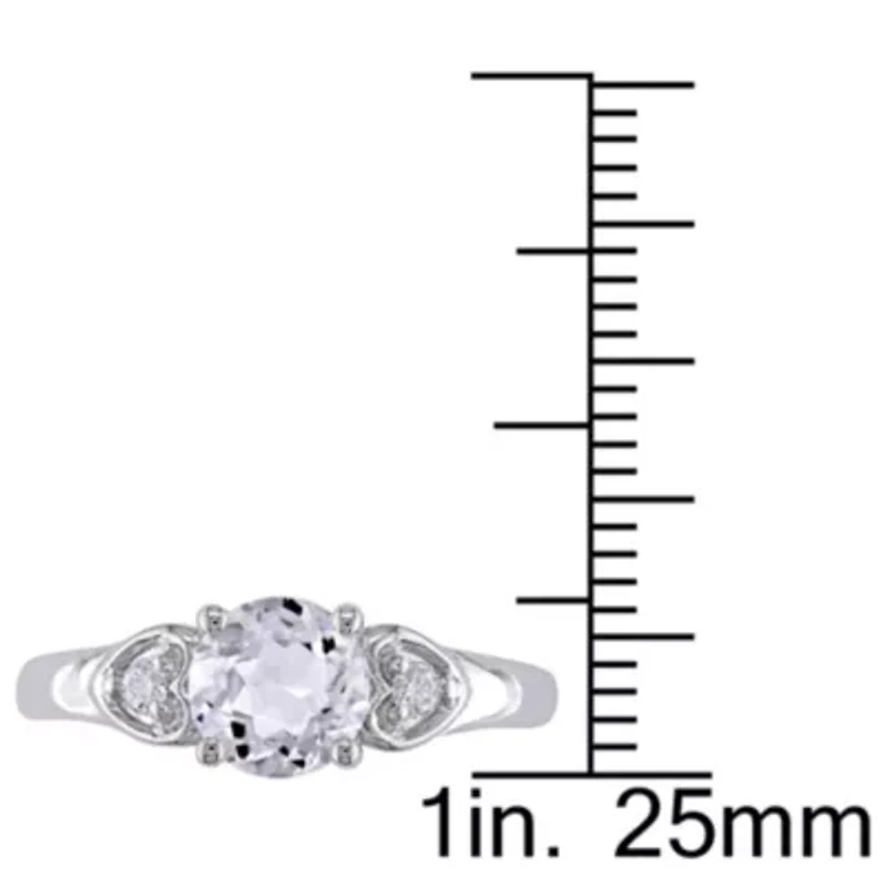 Diamond & White Topaz Engagement Ring 10k Gold