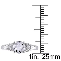 Diamond & White Topaz Engagement Ring 10k Gold