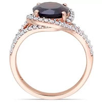 Diamond & Garnet Ring 14k Rose Gold