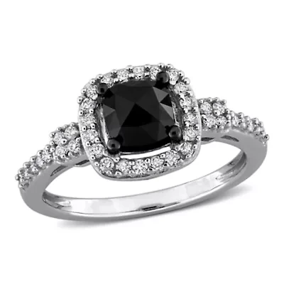 Diamonds Ring 14k White Gold Black Rhodium Plated