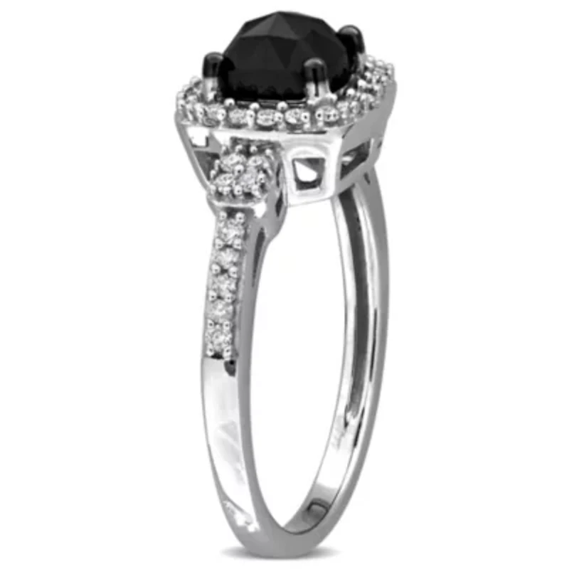 Diamonds Ring 14k White Gold Black Rhodium Plated