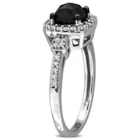 Diamonds Ring 14k White Gold Black Rhodium Plated