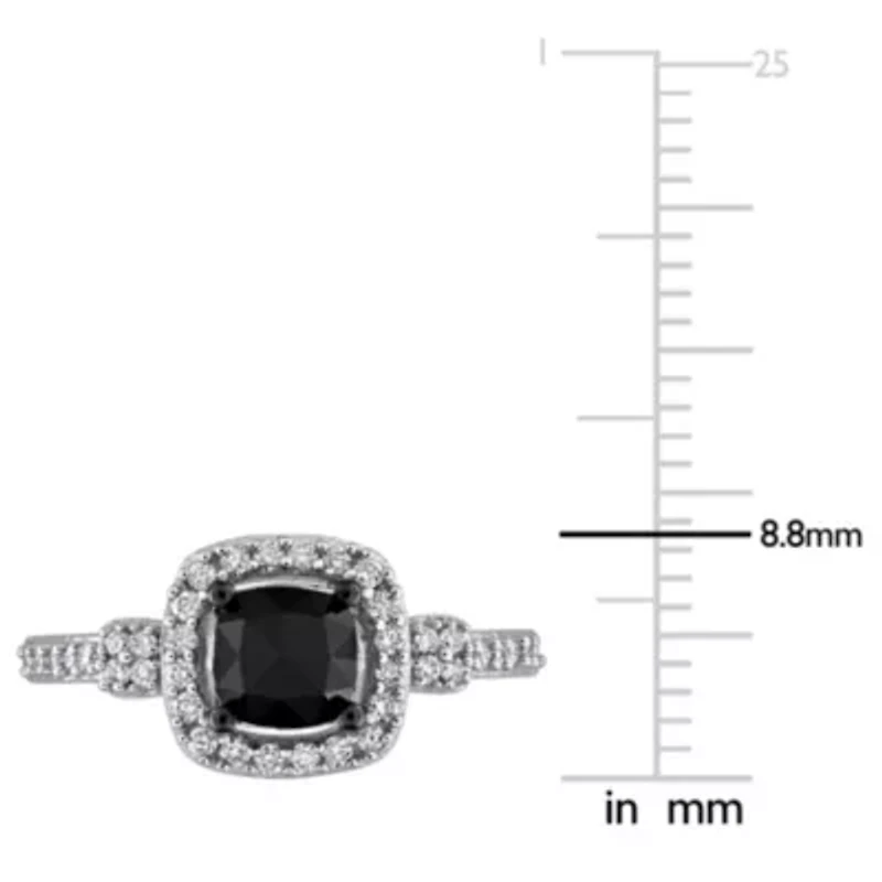 Diamonds Ring 14k White Gold Black Rhodium Plated