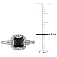 Diamonds Ring 14k White Gold Black Rhodium Plated