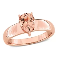 Morganite Teardrop Ring 14k Rose Gold