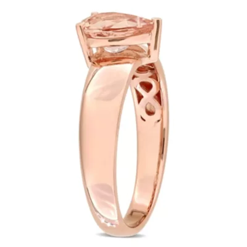Morganite Teardrop Ring 14k Rose Gold