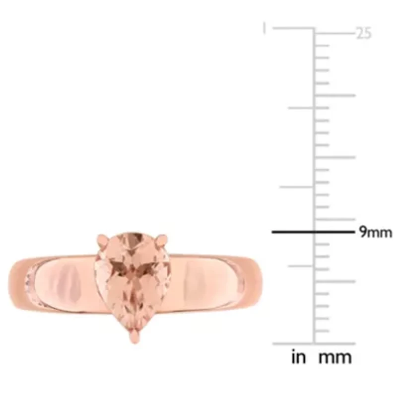 Morganite Teardrop Ring 14k Rose Gold