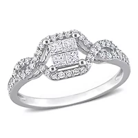 Diamonds Ring 10k White Gold