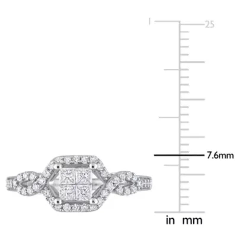 Diamonds Ring 10k White Gold