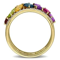 Diamond & Multi-Gemstone Ring 10k Yellow Gold