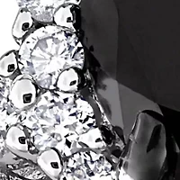 Black & White Diamonds Engagement Ring 14k Gold Rhodium Plated