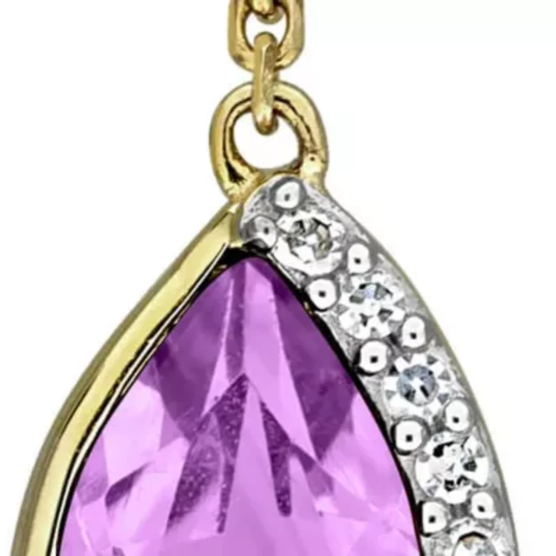 Gemstone and Diamond Threader Earrings 14k Gold