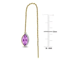 Gemstone and Diamond Threader Earrings 14k Gold
