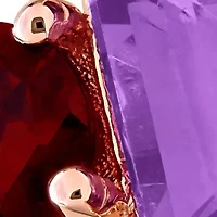 Amethyst & Garnet Ring 14k Rose Gold