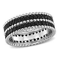 Black Diamond Double Row Ring 14k Gold