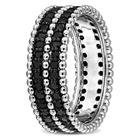 Black Diamond Double Row Ring 14k Gold