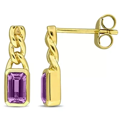 Color Gemstone Drop Earrings 14k Gold