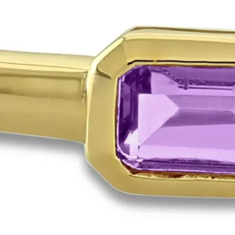 Multi-Gemstone Station Bangle Yellow Plated Sterling Silver