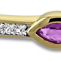 Multi-Gemstone & White Topaz Station Bangle Yellow Plated Sterling Silver