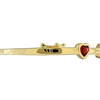Heart Gemstone Station Bangle Sterling Silver