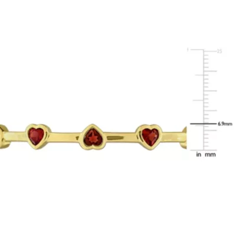 Heart Gemstone Station Bangle Sterling Silver