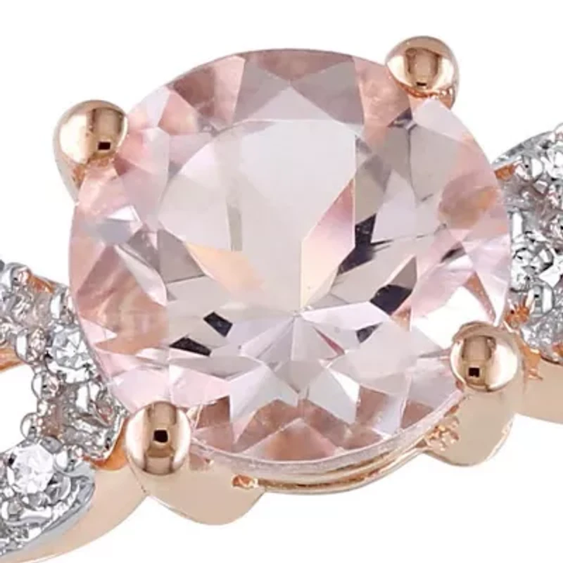 Morganite & Diamond Infinity Engagement Ring 10k Rose Gold