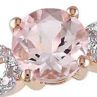 Morganite & Diamond Infinity Engagement Ring 10k Rose Gold