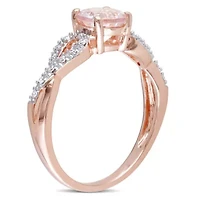 Morganite & Diamond Infinity Engagement Ring 10k Rose Gold