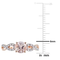 Morganite & Diamond Infinity Engagement Ring 10k Rose Gold