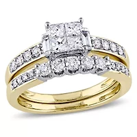 Diamond Bridal Set 14k Yellow Gold