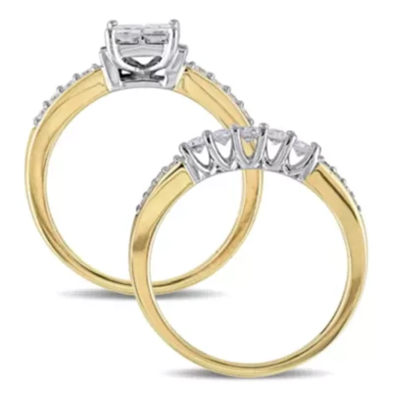 Diamond Bridal Set 14k Yellow Gold