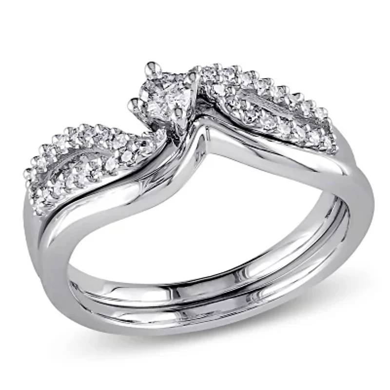Diamond Bridal Set Sterling Silver