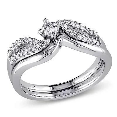 Diamond Bridal Set Sterling Silver