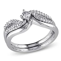 Diamond Bridal Set Sterling Silver
