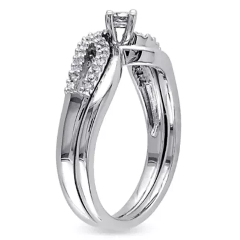 Diamond Bridal Set Sterling Silver
