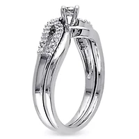 Diamond Bridal Set Sterling Silver