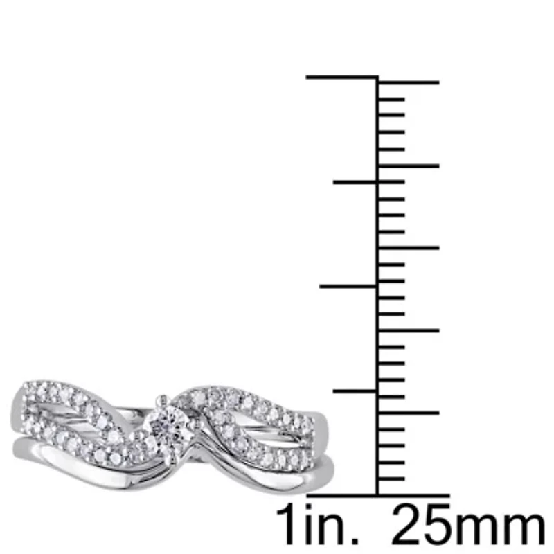 Diamond Bridal Set Sterling Silver