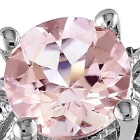 Morganite & Black Diamond Infinity Engagement Ring 10k White Gold with Rhodium