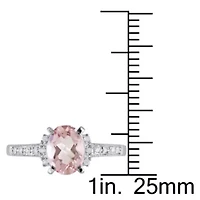 1.14 ct. t.w. Morganite and 0.7 Diamond Ring Sterling Silver