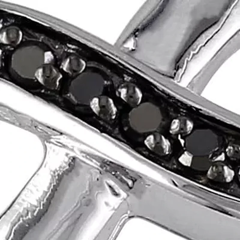 Black Diamond Infinity Ring Sterling Silver
