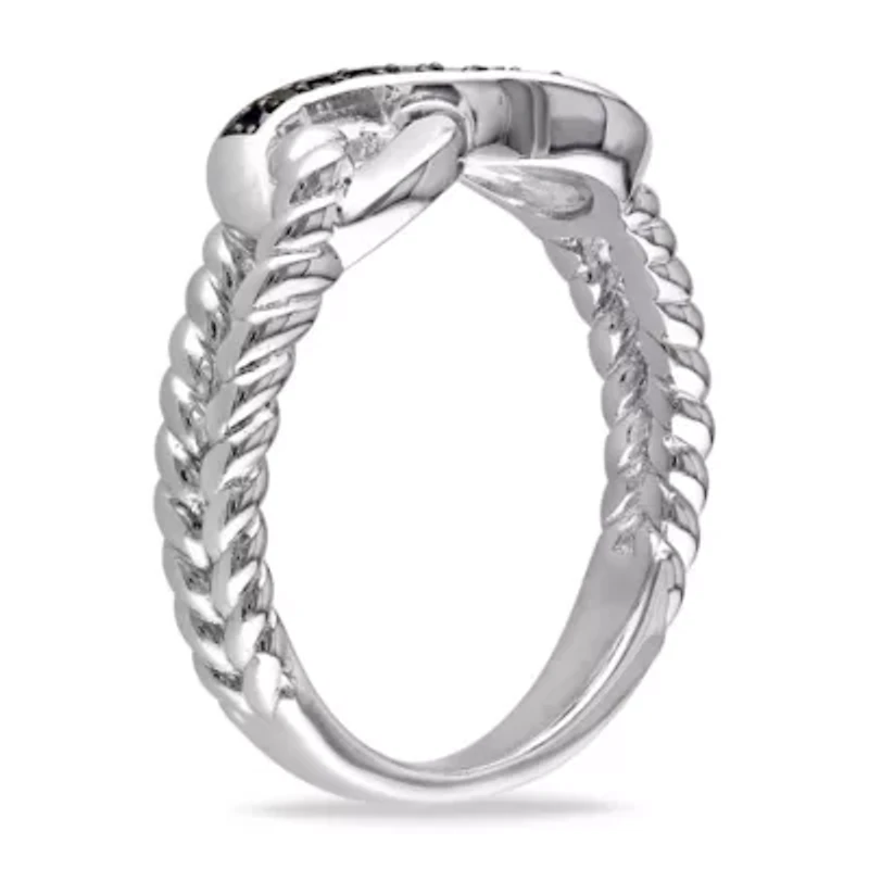 Black Diamond Infinity Ring Sterling Silver