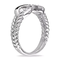 Black Diamond Infinity Ring Sterling Silver