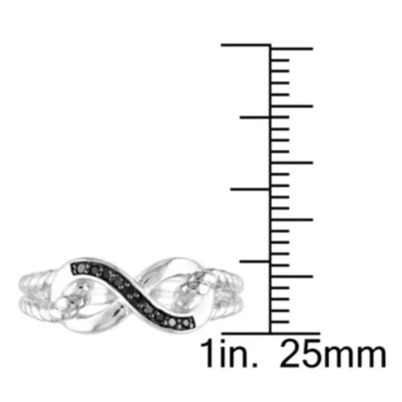 Black Diamond Infinity Ring Sterling Silver