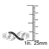 Black Diamond Infinity Ring Sterling Silver
